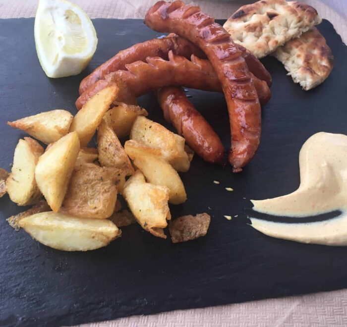 sausages-greece-food greek sausages food pilgrimage pilgrimage tour saint paul