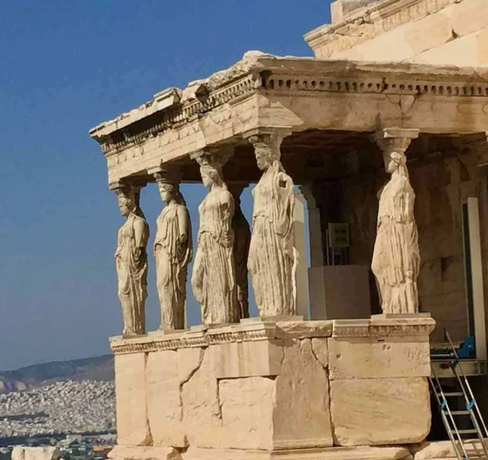 Acropolis-women-greece-pilgrimage Acropolis women Greece pilgrimage tour saint paul