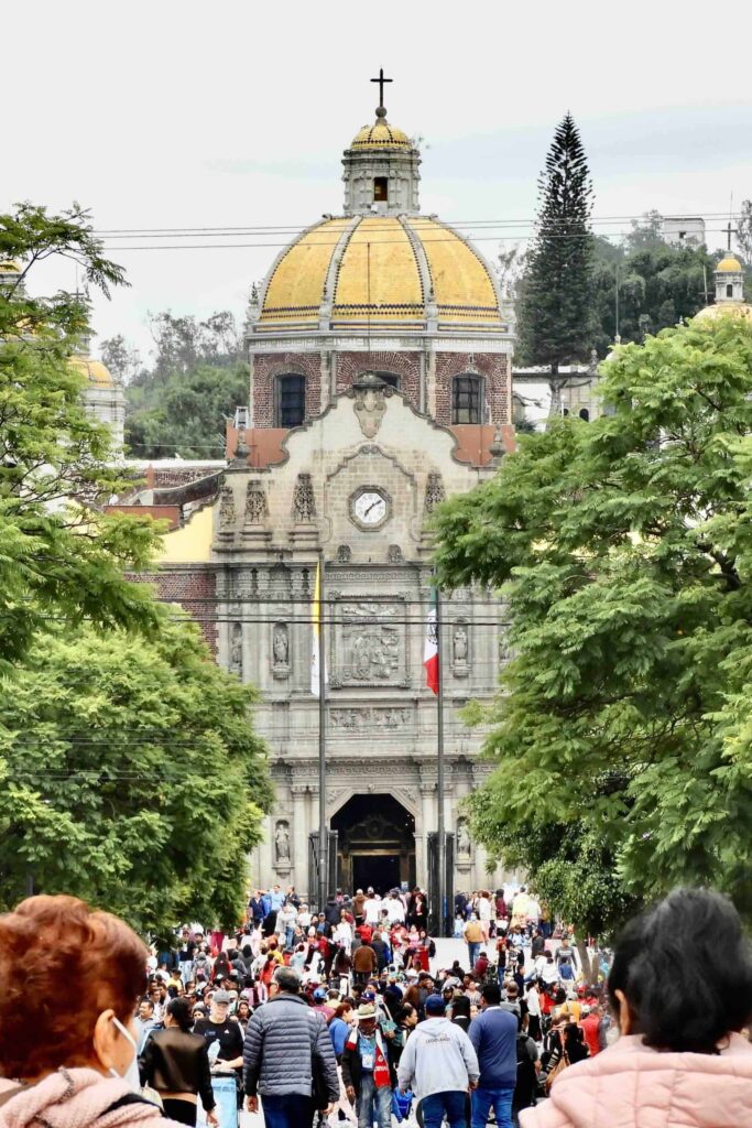 Old Cathedral Old basilica on pilgrimage to our lady of guadalupe mexico