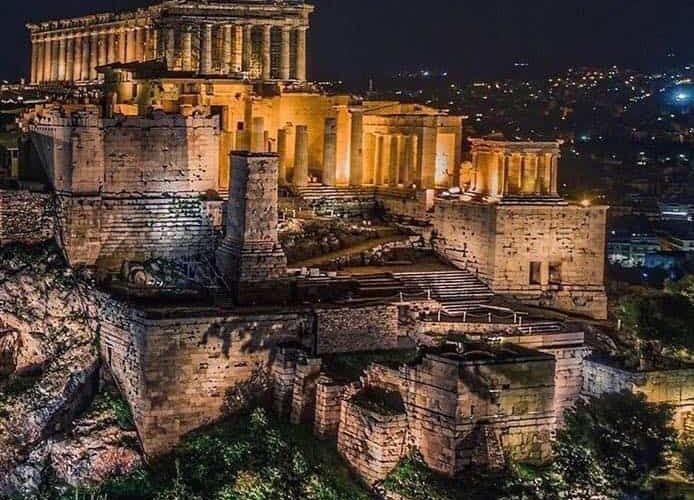 acropolis-night-greece-pilgrimage Acropolis at night Greece pilgrimage tour