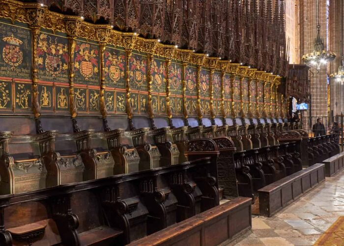 barcelona-catedral-choir choir-stalls-barcelona spain pilgrimage tour