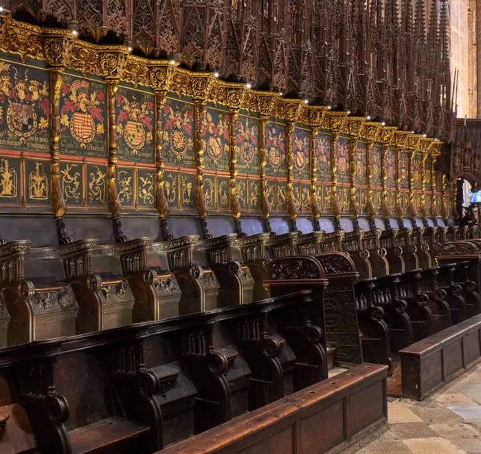 barcelona-catedral-choir choir-stalls-barcelona spain pilgrimage tour
