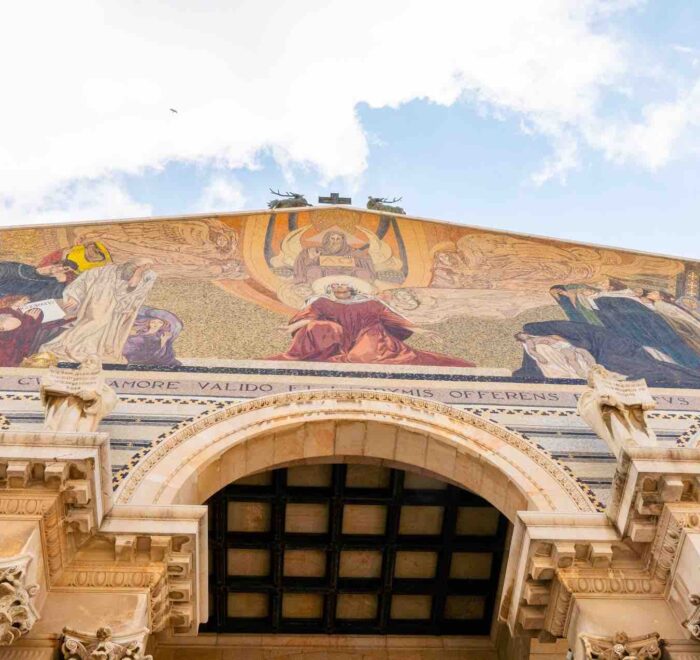 church-facade-holy holy land church pilgrimage tour