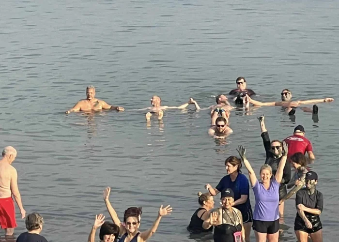 dead-sea-floaters Floating in the Dead Sea Holy Land Pilgrimage