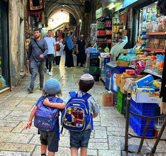 jerusalem-old-city-boys boy in the old city market jerusalem holy land pilgrimage tour