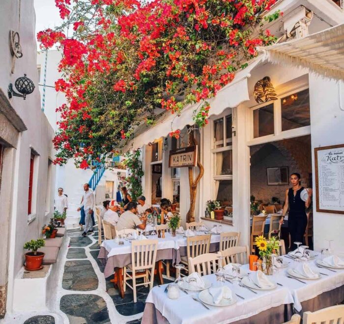 katrin-restaurant-mykonos Katrin restaurant Mykonos greece pilgrimage tour