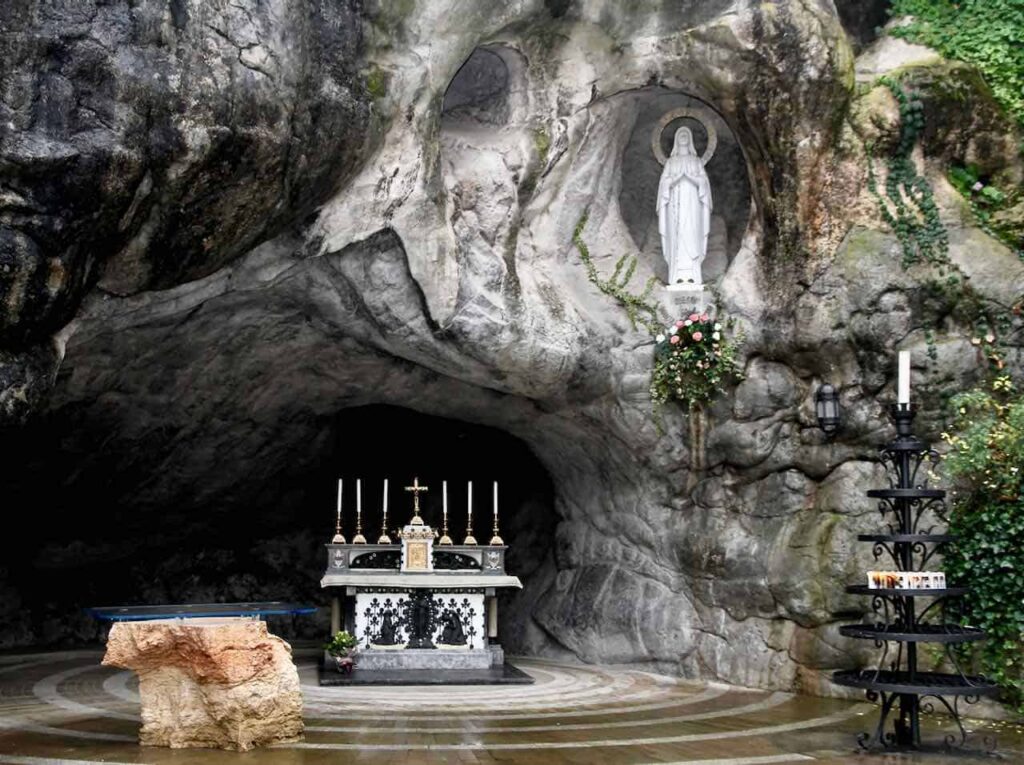 lourdes grotto in france on pilgrimage tour with catholic journeys 