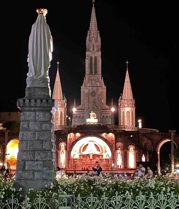 lourdes-night-france lourdes at night france pilgrimage tour