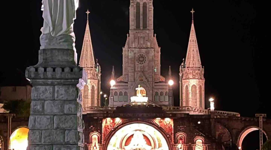 lourdes-night-france lourdes at night france pilgrimage tour