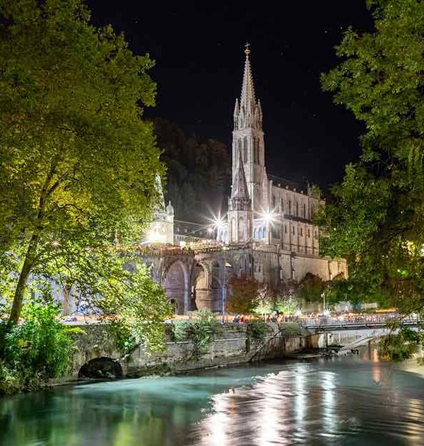 lourdes-river-night lourdes river at night pilgrimage tour france