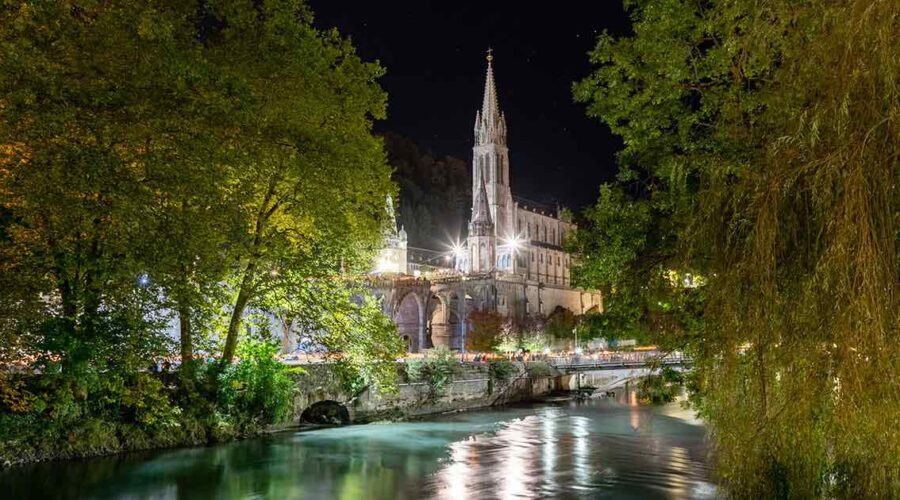 lourdes-river-night lourdes river at night pilgrimage tour france