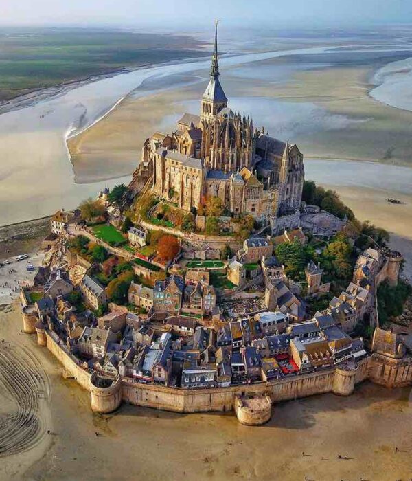 mont-st-michel-pilgrimage-aerial Mont St. Michel Shrines of France Pilgrimage