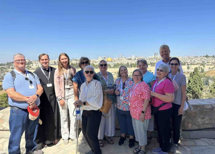 mount-of-olives-pilgrimage catholic journeys pilgrims at the mount of olives holy land pilgrimage