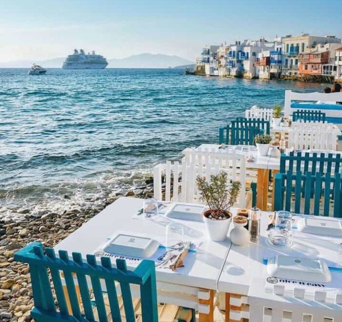 mykonos-beach-greece Mykonos Beach Restaurant greece pilgrimage tour