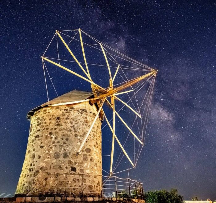 patmos-windmill-night Patmos windmill at night greece pilgrimage tour