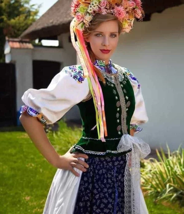 polish-woman polish woman traditional dress poland pilgrimage tour