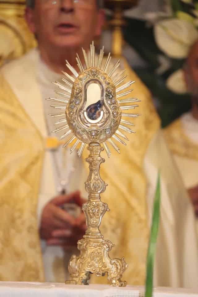 Monstrance at santarem containing the eucharistic miracle Fatima Lourdes portugal pilgrimage