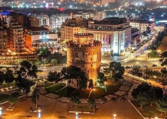 thessaloniki-night-greece thessaloniki night greece pilgrimage tour