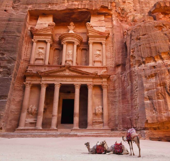 Treasury-Camels-petra Treasury in Petra Jordan with camels