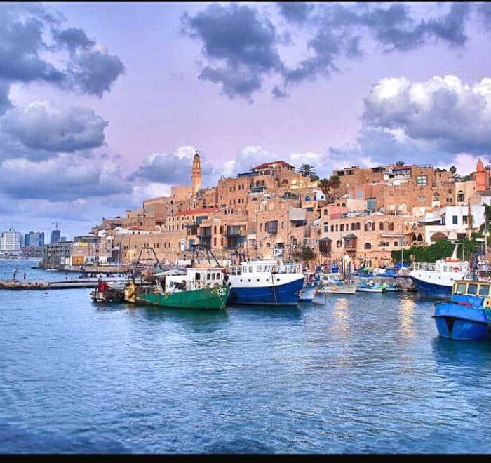 old-jaffa-port-boats-sky (1) old jaffa port boats holy land pilgrimage tour