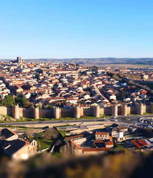 avila-walls-aerial-spain aerial shot of the walls of Avila Spain pilgrimage tour