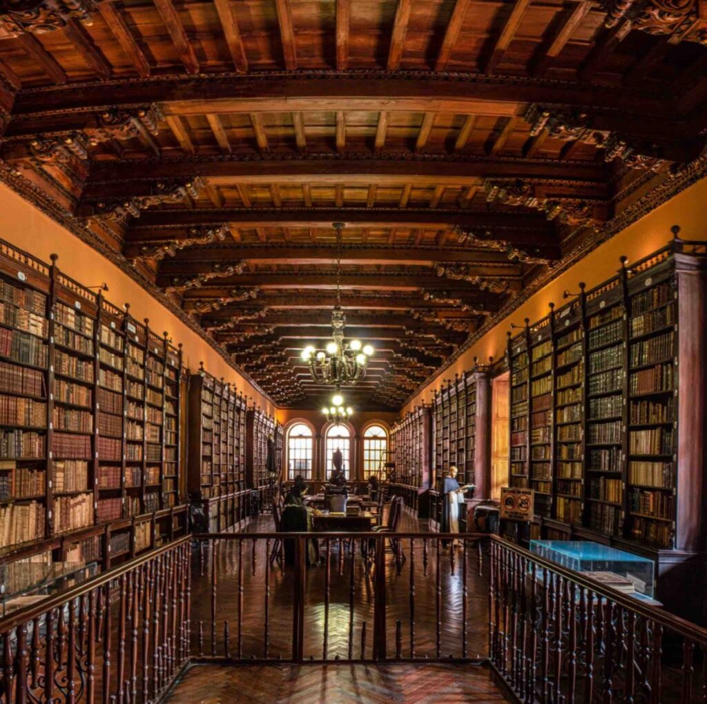 library at Santo Dominigo lima peru pilgrimage tour