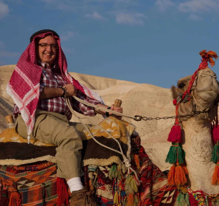 camel-restrepo-pilgrimage father restrepo with camel pilgrimage tour holy land
