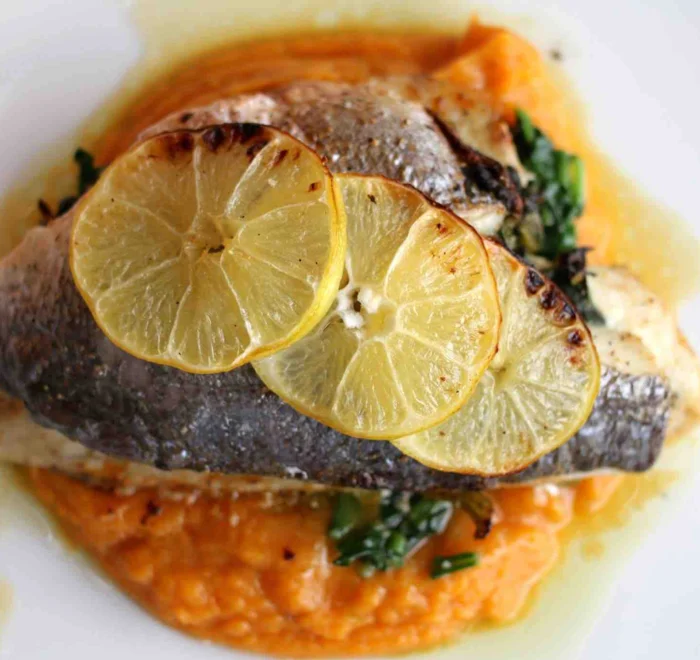 rooftop-entree-notre-dame-center fish entree served at the cheese and wine restaurant