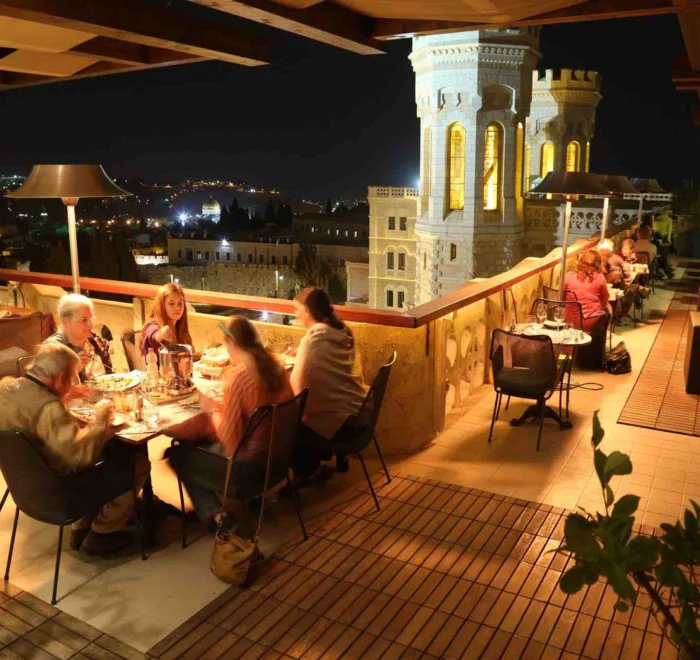 rooftop-night-notre-dame rooftop dining at the notre dame center jerusalem