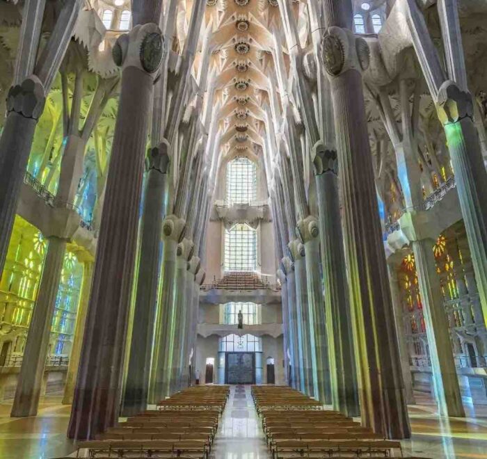 sagrada-inside interior of la sagrada familia spain pilgrimage tour