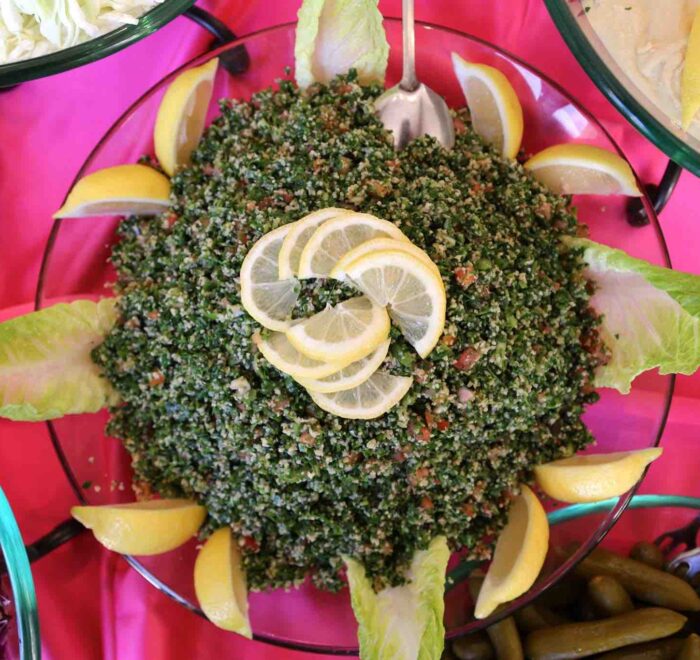 tabouli-jerusalem tabouli served at the cheese and wine restaurant notre dame center