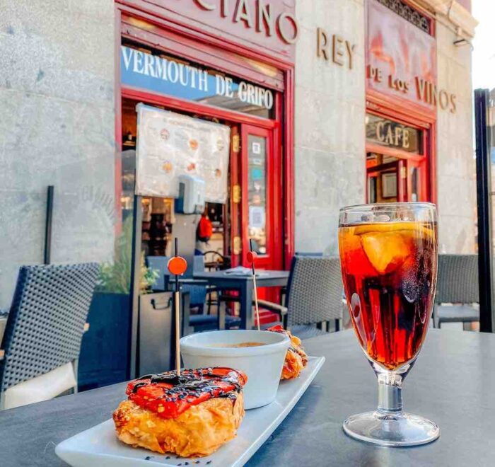 tapas-madrid-vermouth tapas in madrid with vermouth spain pilgrimage tour