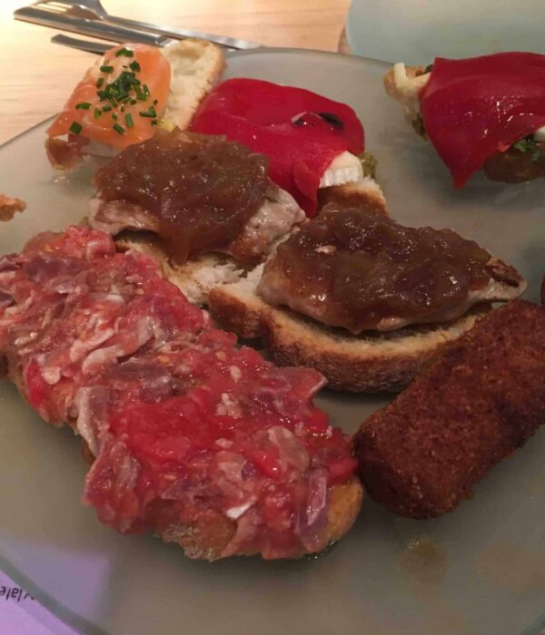 tappas-assortment tappas assorment madrid food spain pilgrimage tour