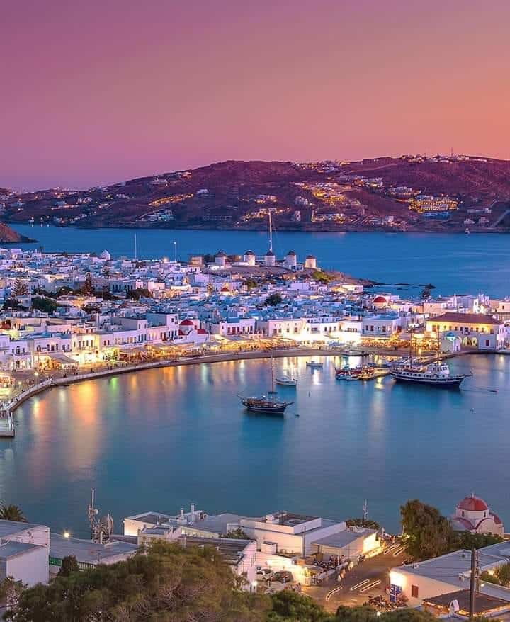 mykonos harbor greece pilgrimage tour