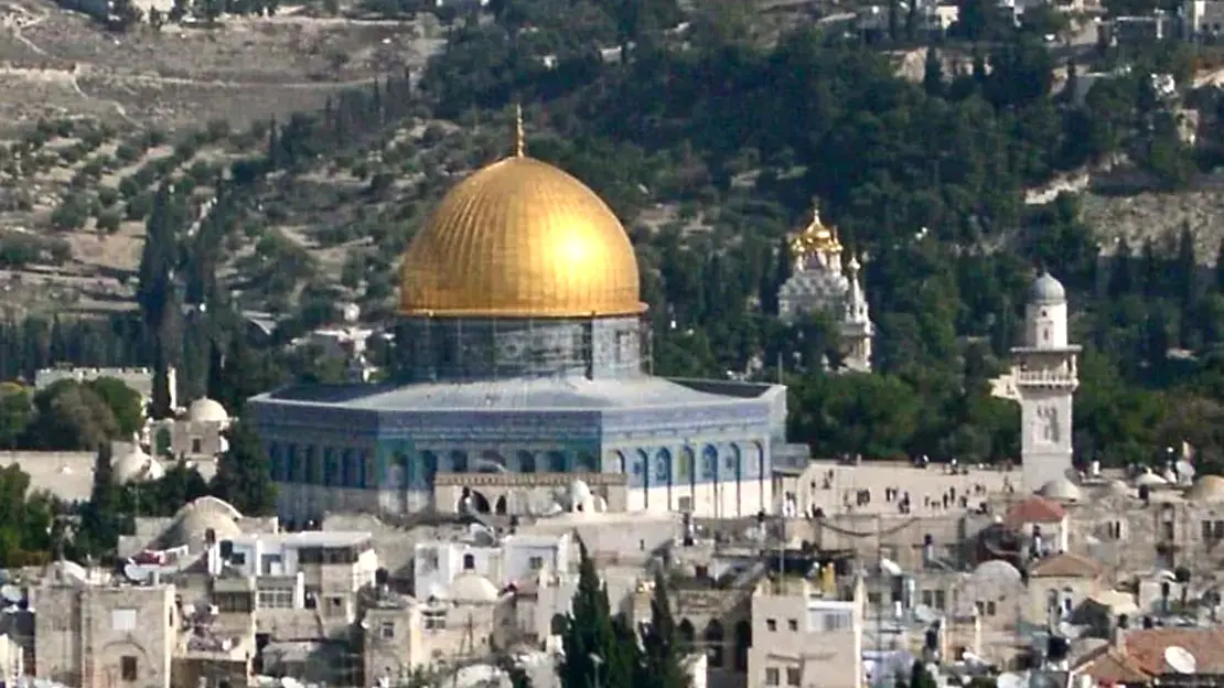 View of the Dome of the Rock on the Temple Mount in Jerusalem